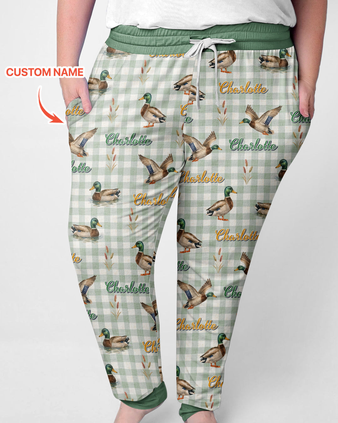 Mallard Duck Custom Name Bamboo Women Pajama Set