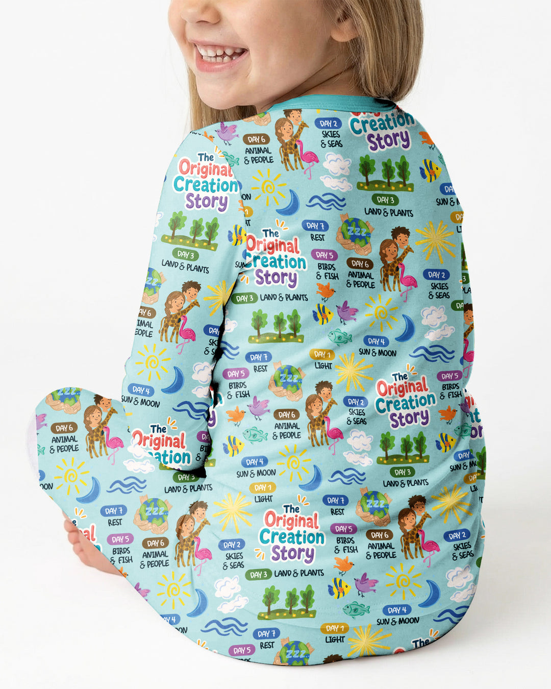 The Seven Days Of Creation Story Bamboo Two Piece Long Sleeve Pajama Set