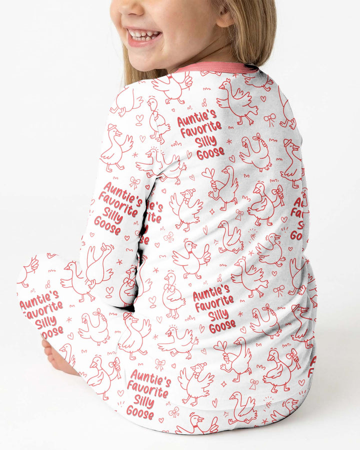 Auntie's Favorite Silly Goose Bamboo Two Piece Long Sleeve Pajama Set