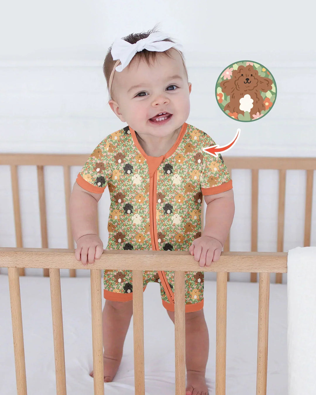 Puppy Garden Family Matching Bamboo Shorty Zippy