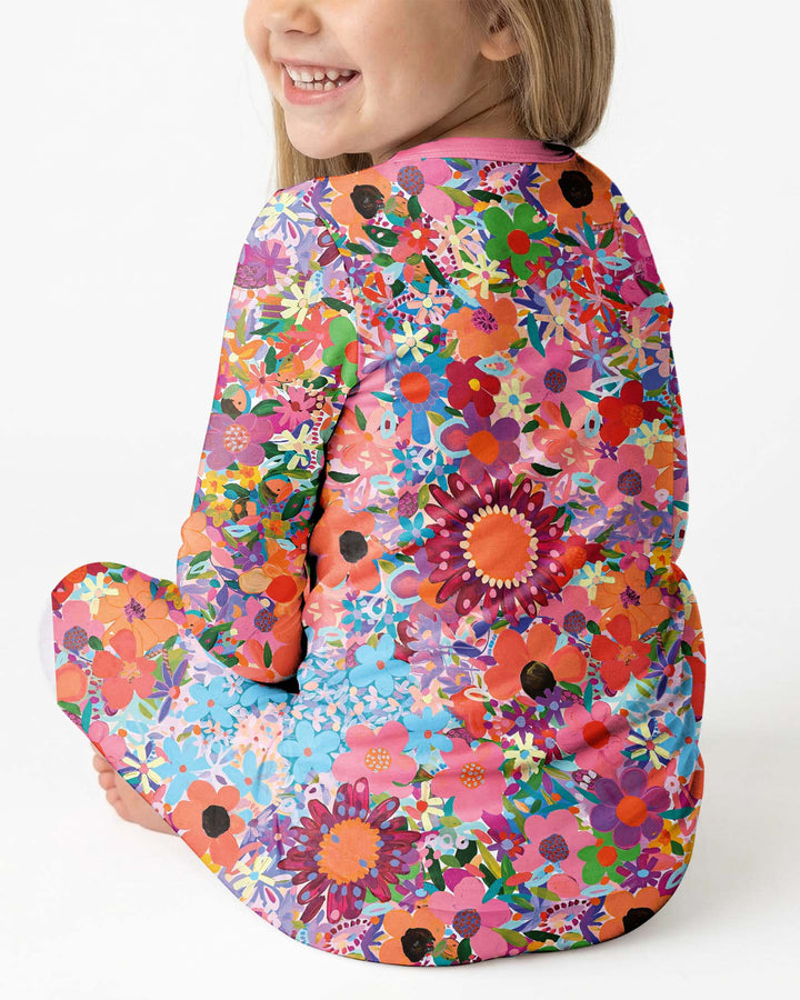 Conjunto de pijama de dos piezas de bambú Rainbow Blooms
