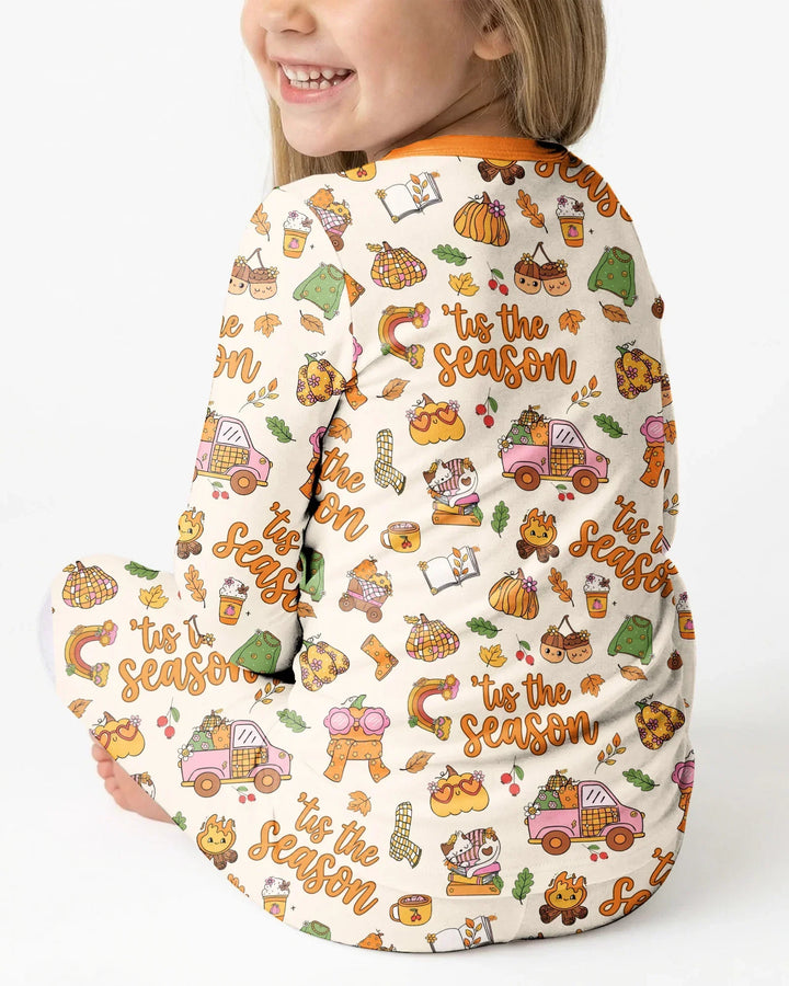 Zweiteiliges Langarm-Pyjama-Set mit Sommerfrüchten
