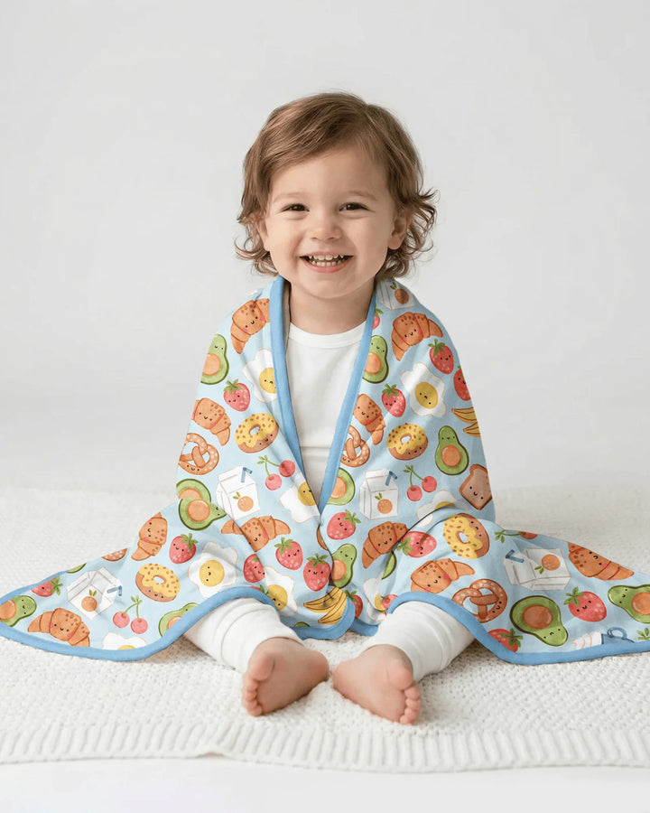 Breakfast Buddies Family Matching Bamboo Blanket