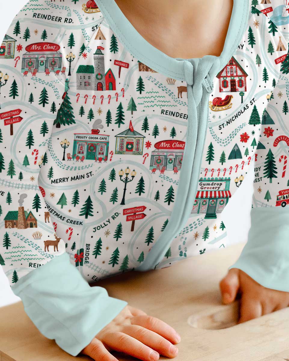Whimsical North Pole Map Bamboo Convertible Zippy
