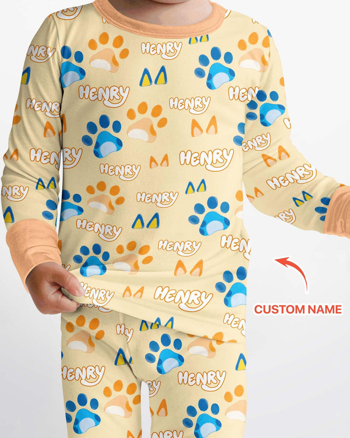 Conjunto de pijama de dos piezas de bambú con mangas largas, plantilla PERSONALIZADA