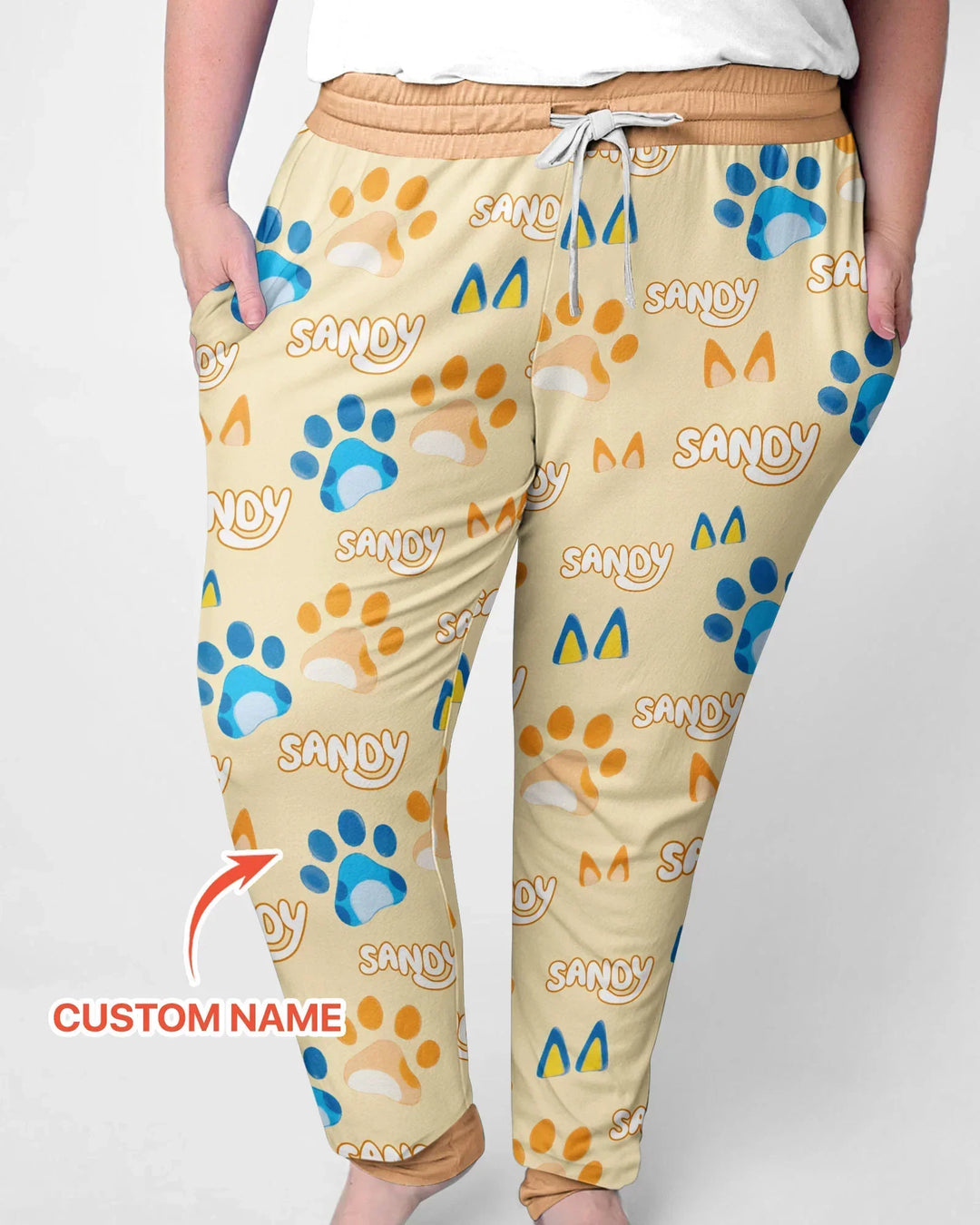 Custom Name Favourite Blue Dog Family Matching Bamboo Women Pajama Set