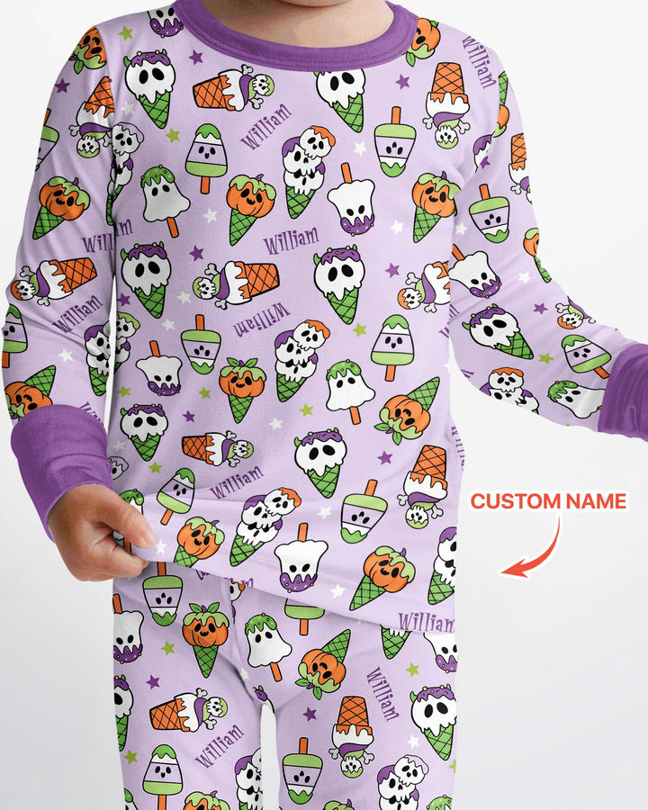 Conjunto de pijama de dos piezas de bambú con mangas largas, plantilla PERSONALIZADA