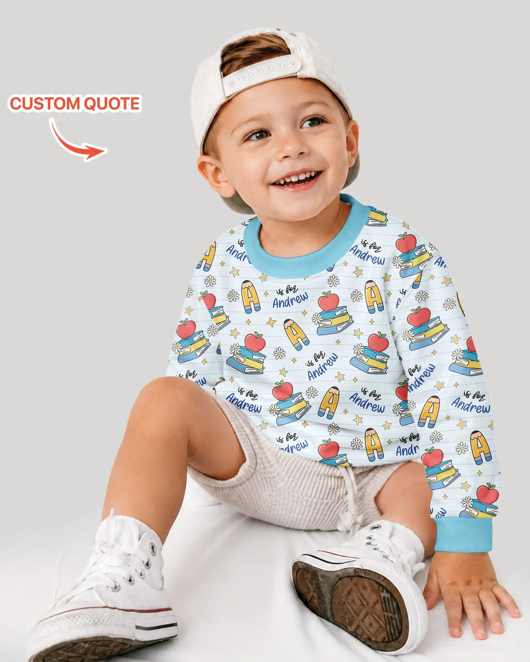 Sudadera de cuello redondo de bambú con plantilla personalizada