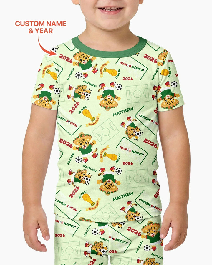 Conjunto de pijama de dos piezas de bambú de manga corta, plantilla personalizada