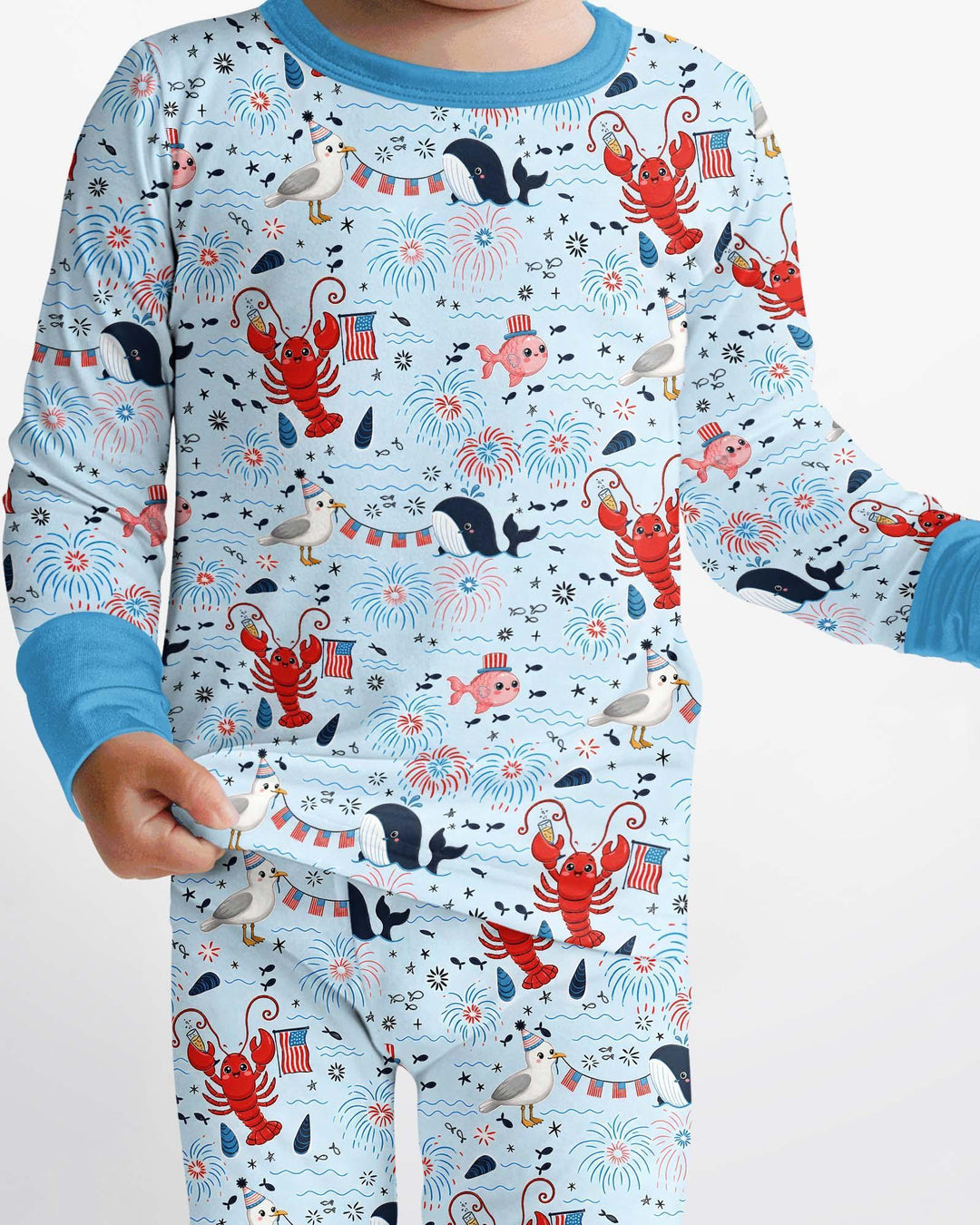 Celebrate 4th of July Family Matching Bamboo Two Piece Long Sleeve Pajama Set