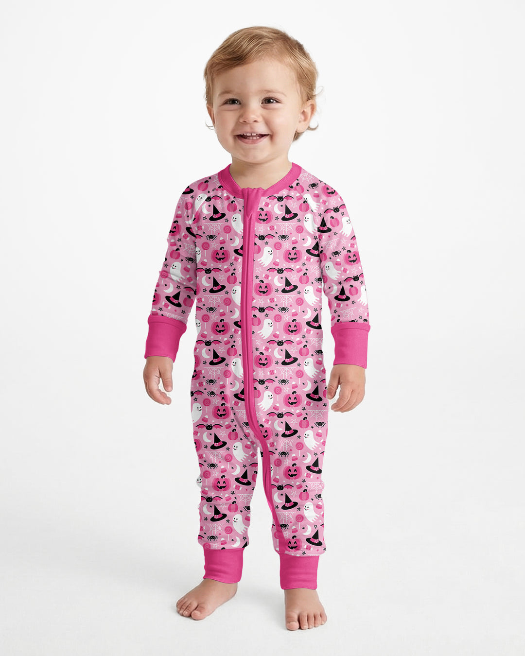 Cute Pink Halloween Ghost Pumpkin Witch Bamboo Convertible Zippy