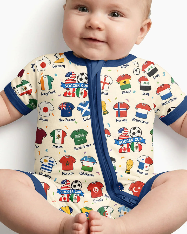 2026 Soccer World Jersey Flag Bamboo Shorty Zippy
