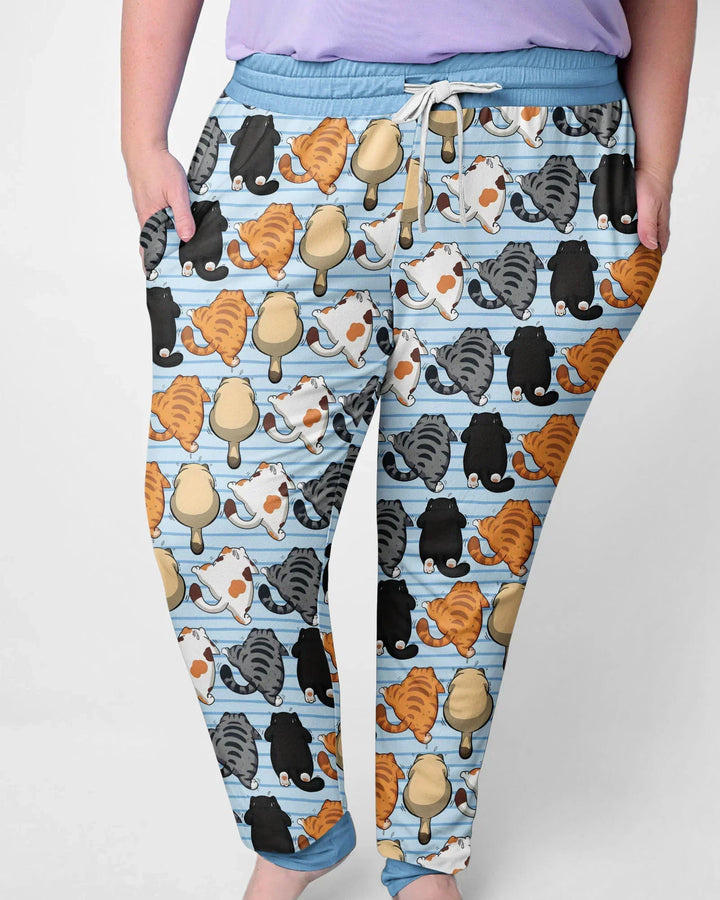 Funny Cat Butts Club Family Matching Bamboo Women Pajama Set