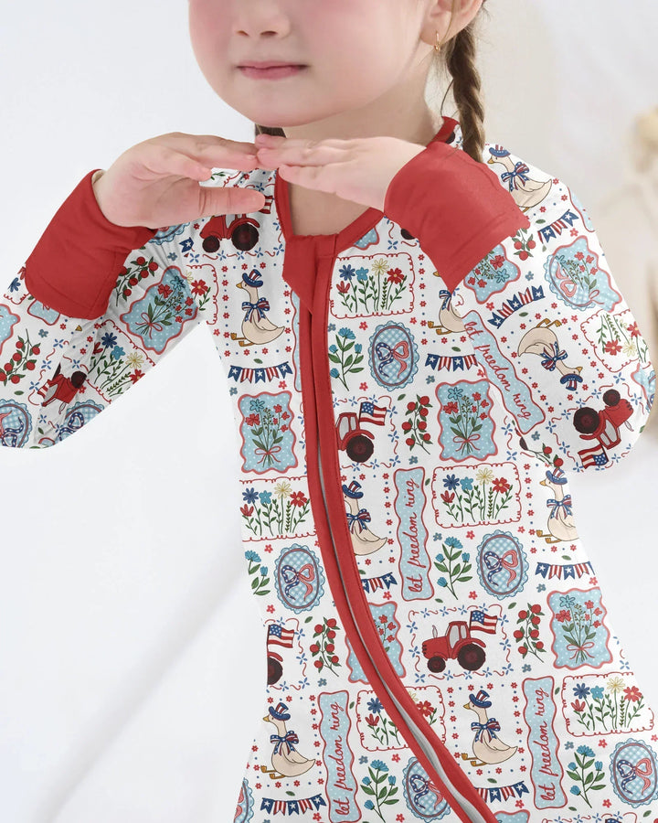 Patriotic USA Silly Goose Family Matching Bamboo Convertible Zippy