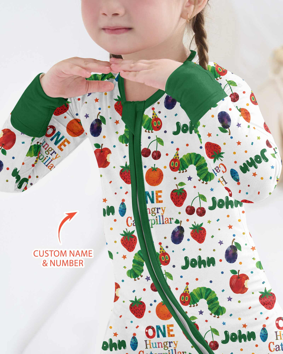 Custom Name And Age Hungry Caterpillar Bamboo Convertible Zippy
