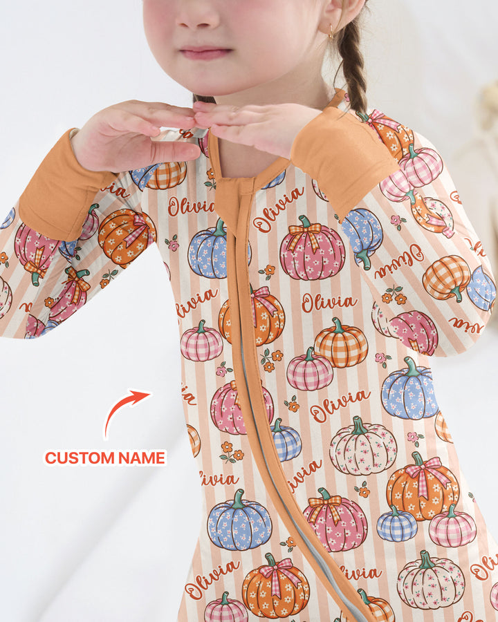Custom Name Pumpkin Patch Bamboo Convertible Zippy