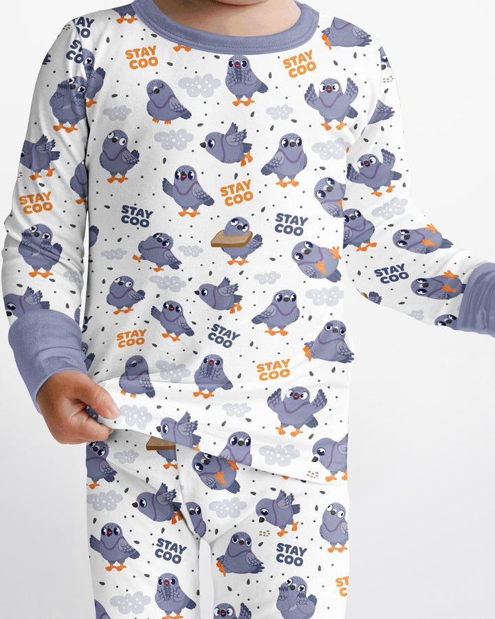 Pigeon Stay Coo Bamboo Two Piece Long Sleeve Pajama Set