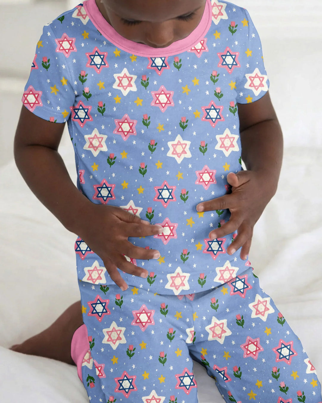 Starry Bloom Blessings Family Matching Bamboo Two Piece Short Sleeve Pajama Set