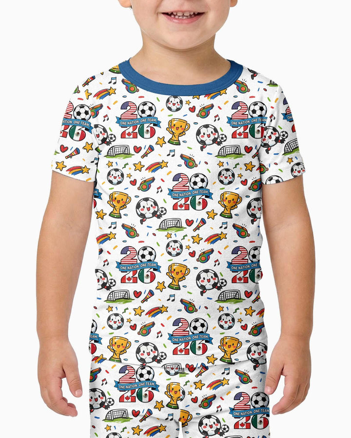 Soccer Fever 2026 Family Matching Bamboo Two Piece Short Sleeve Pajama Set
