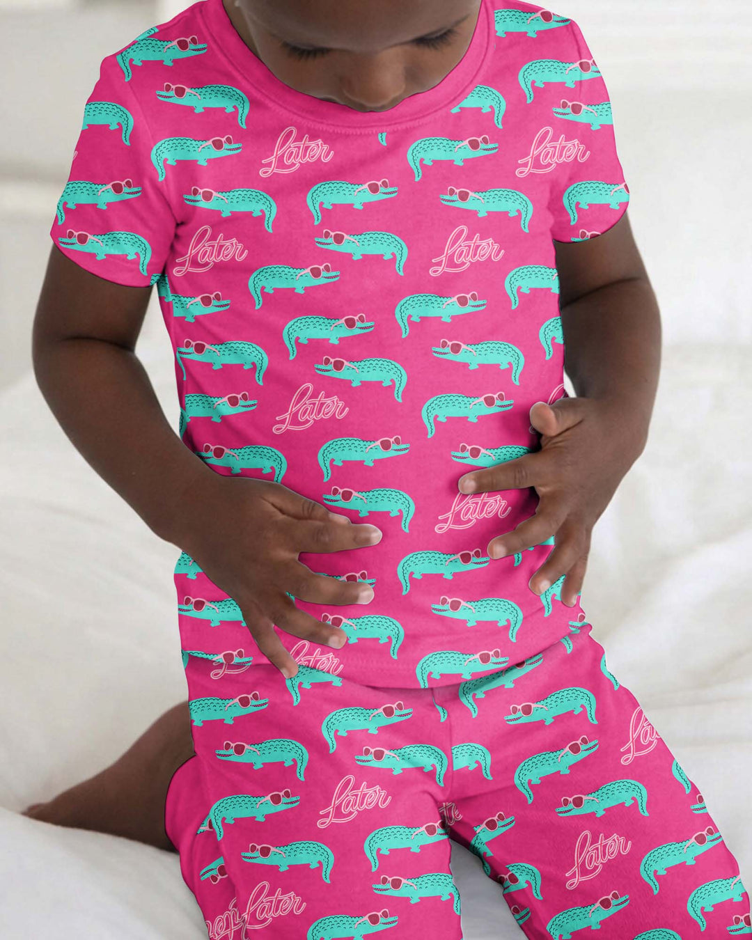 Later Gator Bamboo Two Piece Short Sleeve Pajama Set