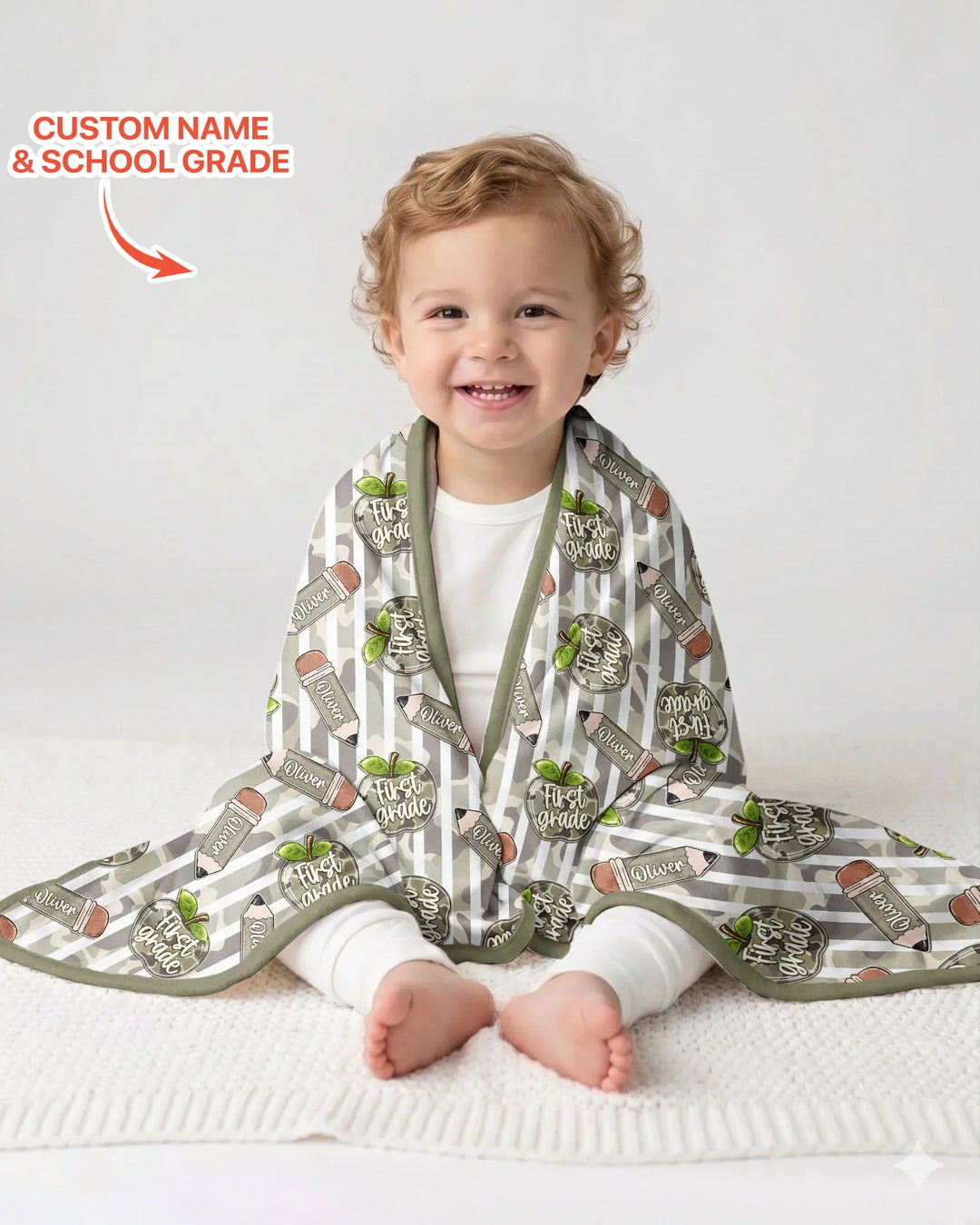 Custom Name Camo Apple Days Bamboo Blanket