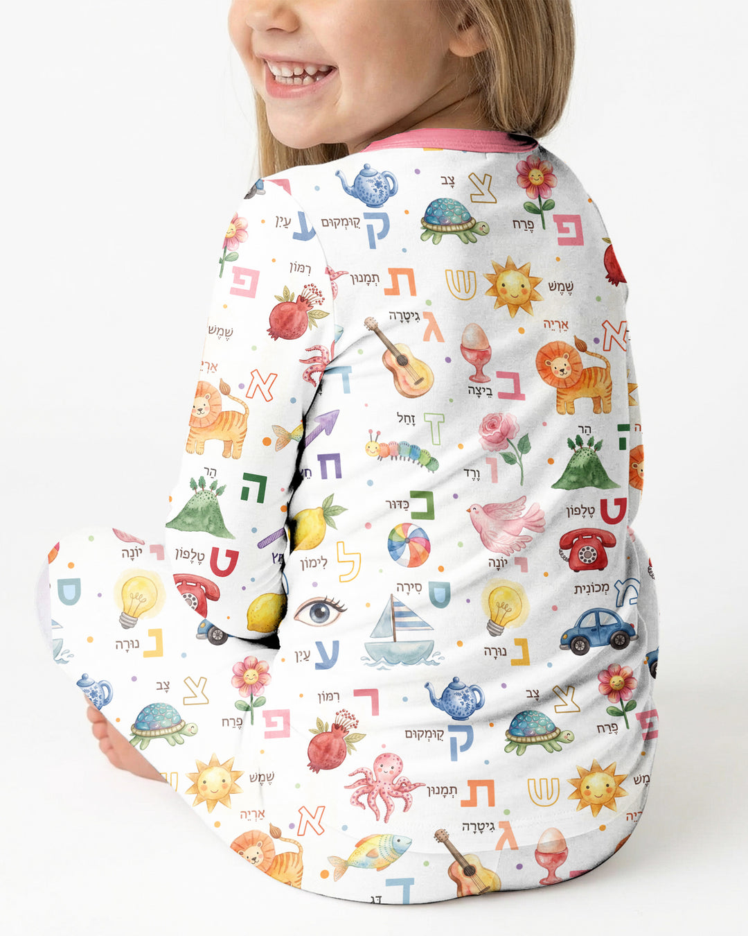 Zweiteiliges Langarm-Pyjama-Set mit Sommerfrüchten
