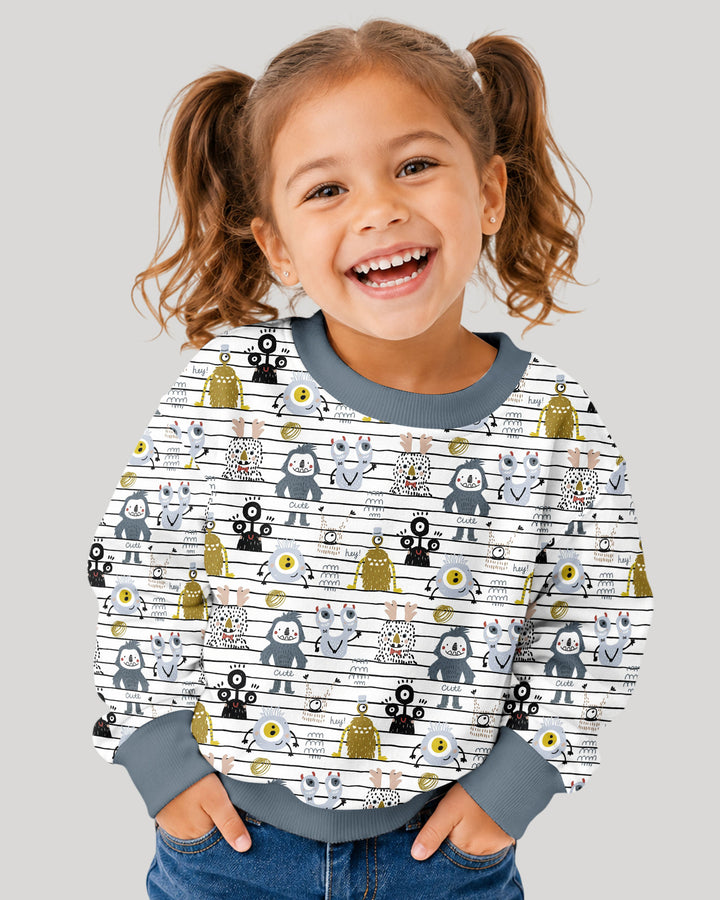 Playful Monster Friends Bamboo Crewneck Sweatshirt