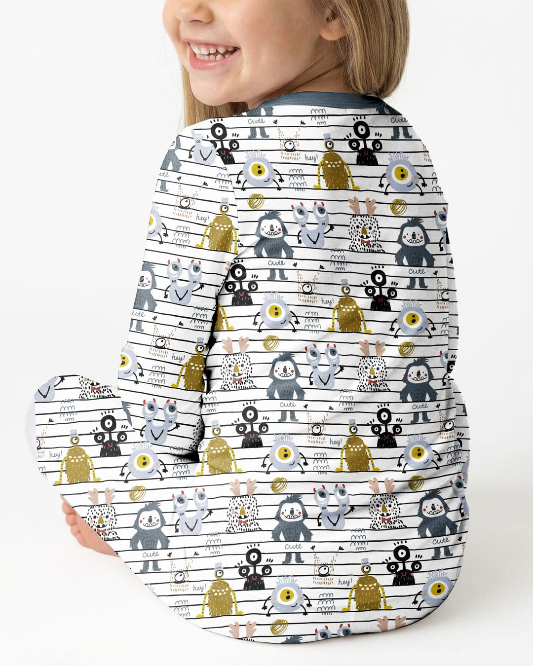 Playful Monster Friends Bamboo Two Piece Long Sleeve Pajama Set