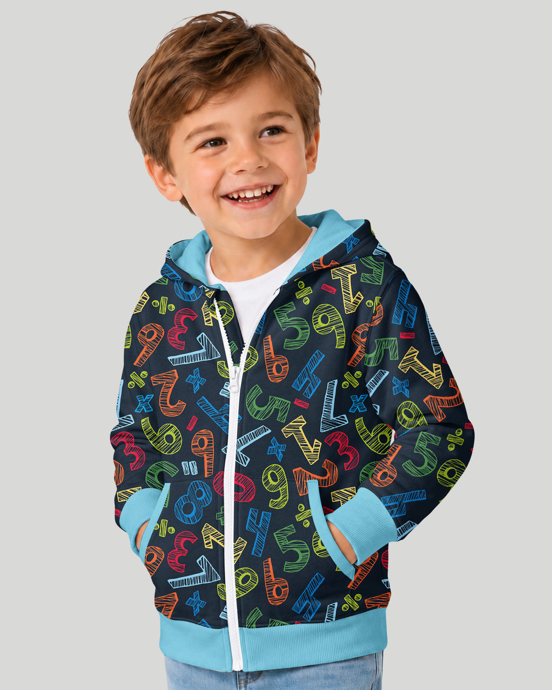 Sudadera con cremallera de bambú con el alfabeto hebreo