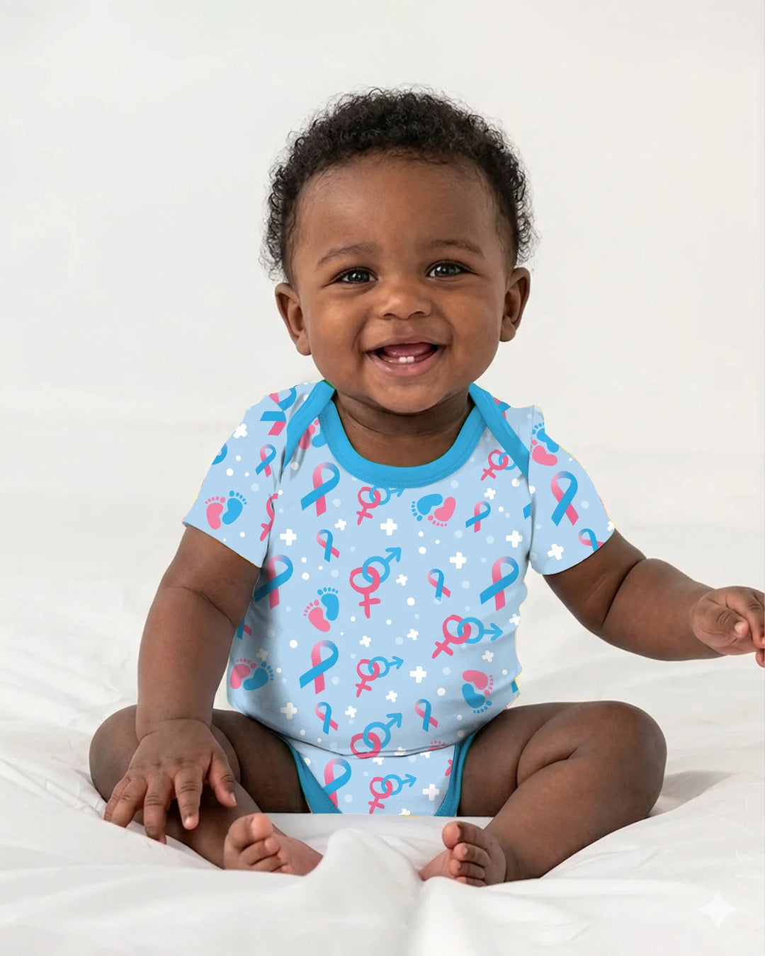 Gerippte Babykleidung mit individuellem Foto - Weich &amp; Skizzenhaft