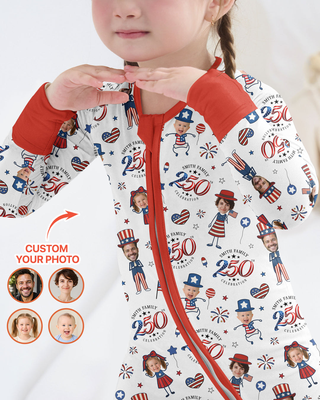 Custom Photo Smith Family Celebration Bamboo Convertible Zippy