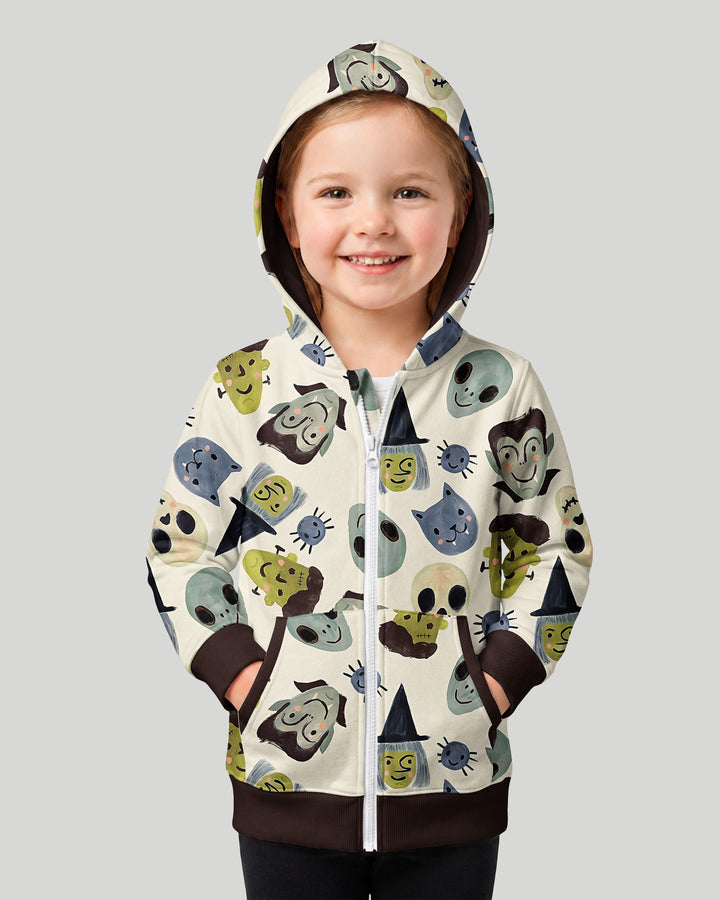 Halloween Face Bamboo Zip Hoodie