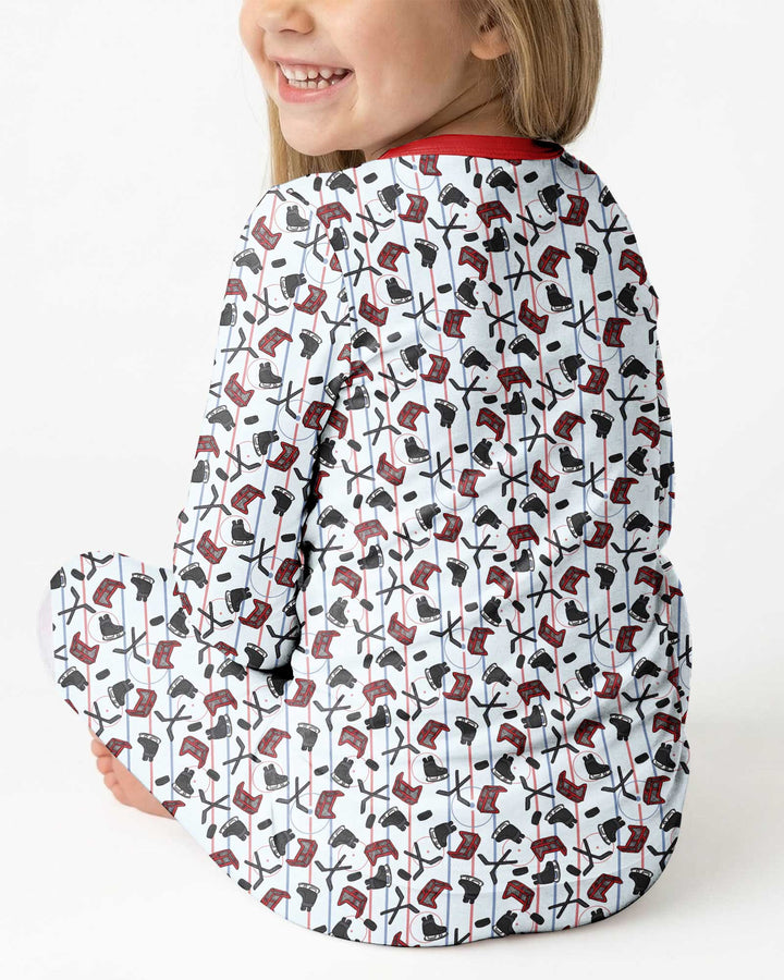 Hockey Rink Bamboo Two Piece Long Sleeve Pajama Set