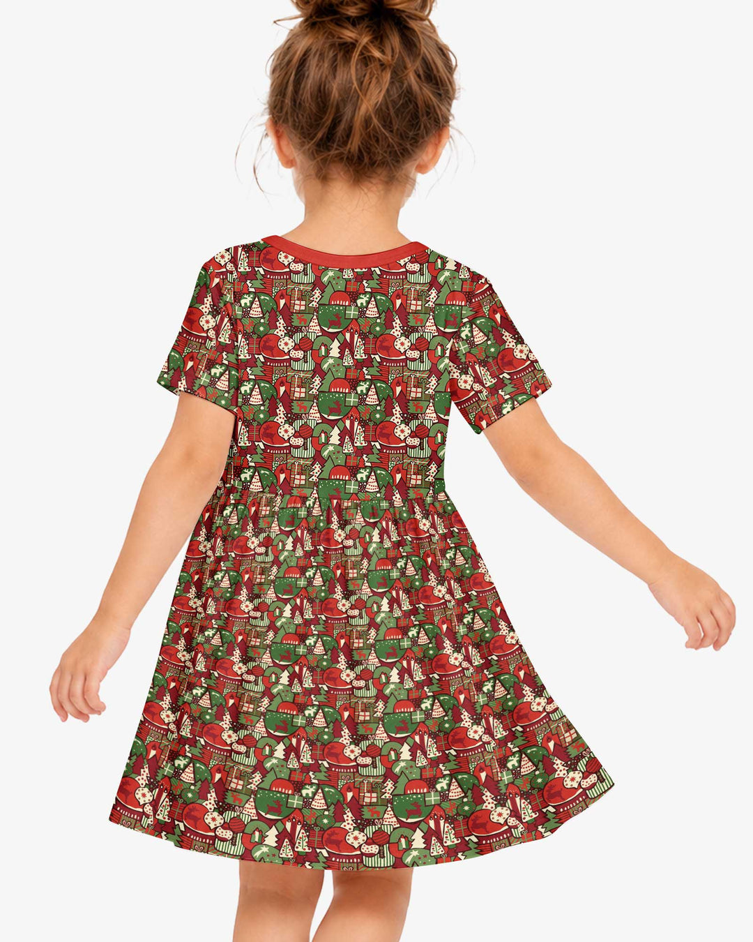 Christmas Time Mosaic Bamboo Twirl Dress