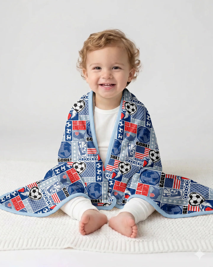 World Soccer God Bless America Bamboo Blanket