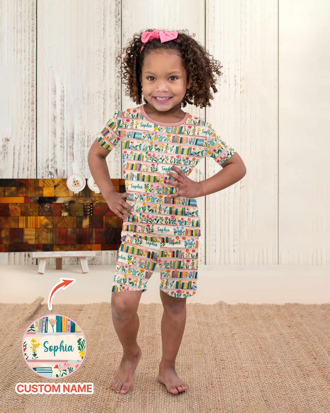 Conjunto de Pijama de Dos Piezas de Bambú con Mangas Cortas y Pantalones Cortos