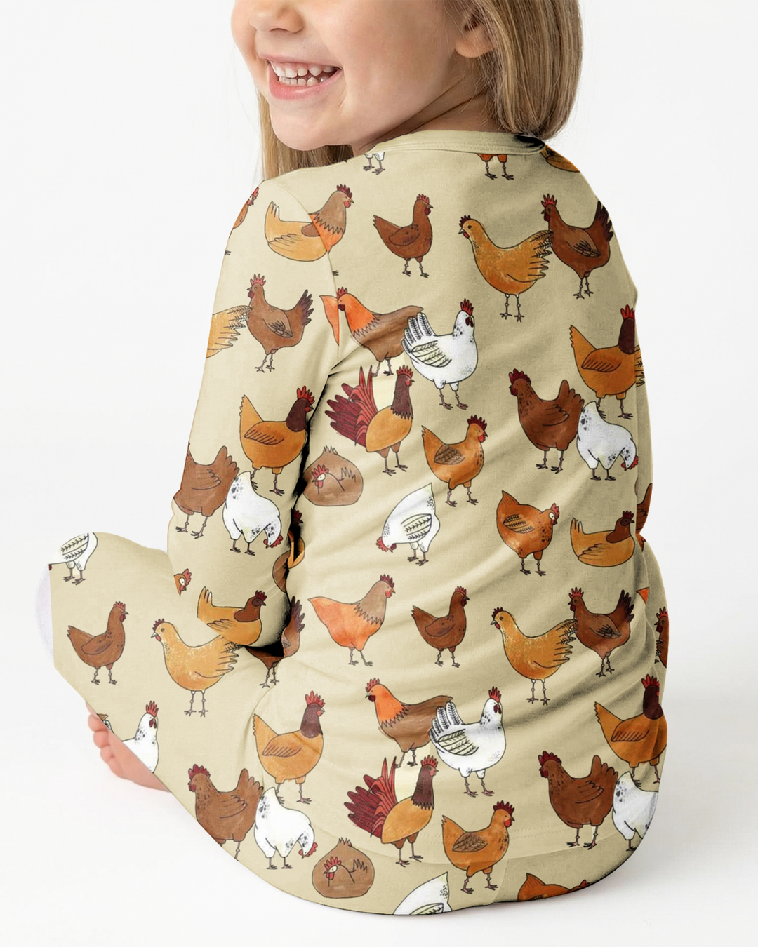 Farm Chicken  Bamboo Two Piece Long Sleeve Pajama Set