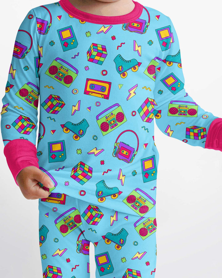 Zweiteiliges Langarm-Pyjama-Set mit Sommerfrüchten