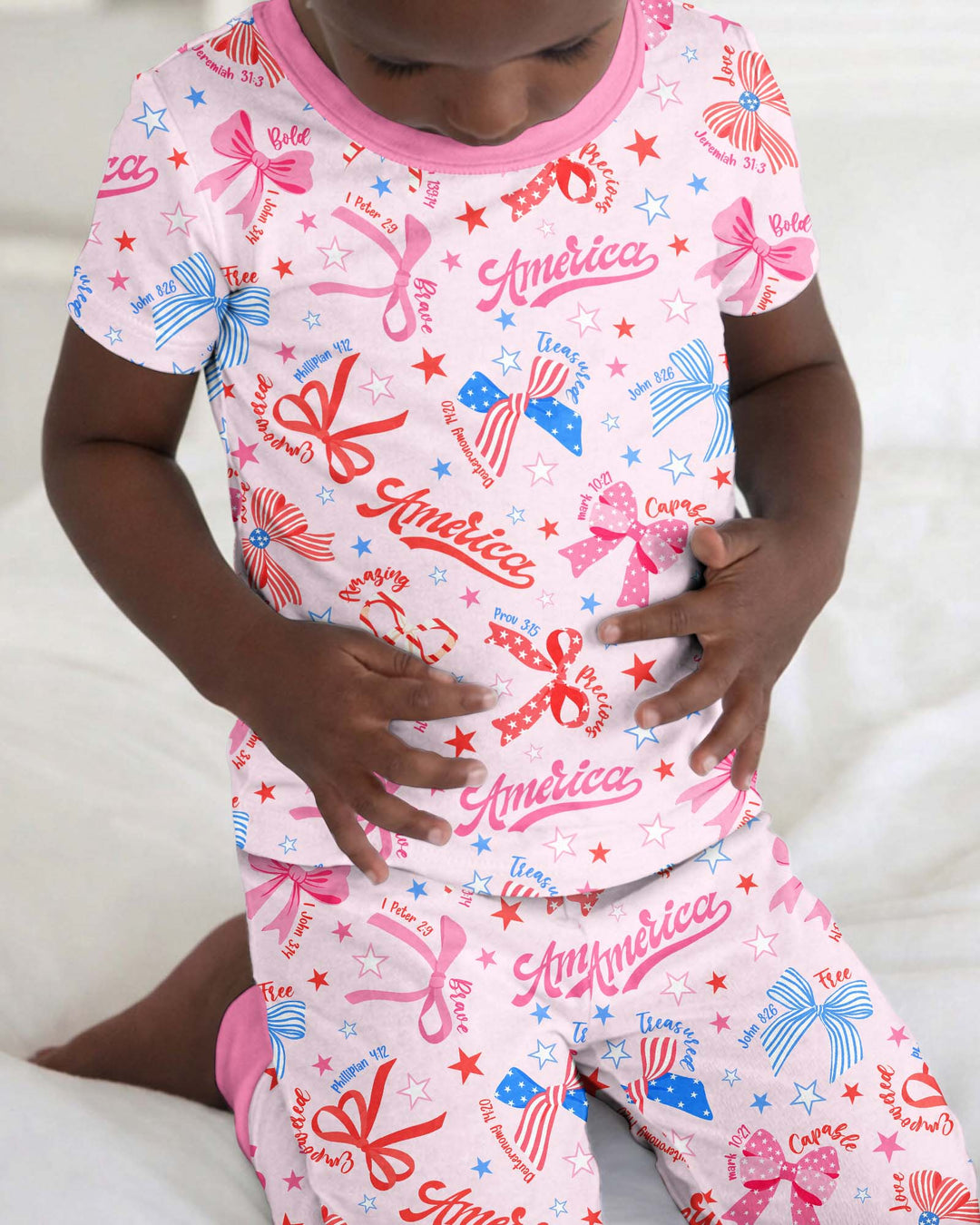 Zweiteiliges, kurzärmliges Pyjama-Set mit Marienkäfern