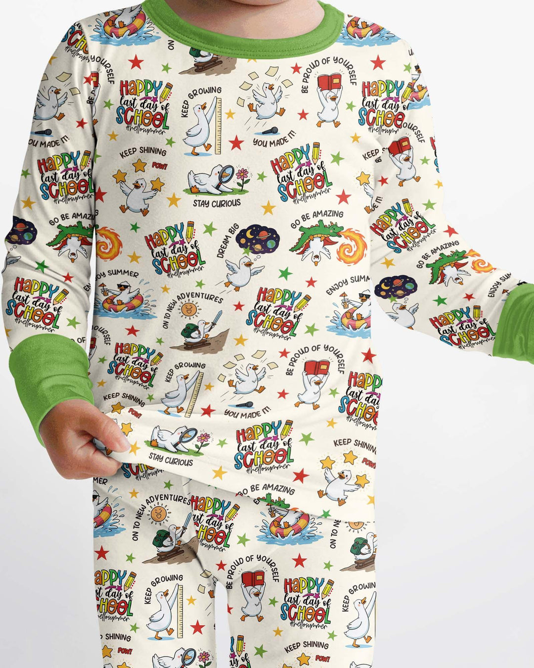 Silly Goose Happy Last Day of School Bamboo Two Piece Long Sleeve Pajama Set