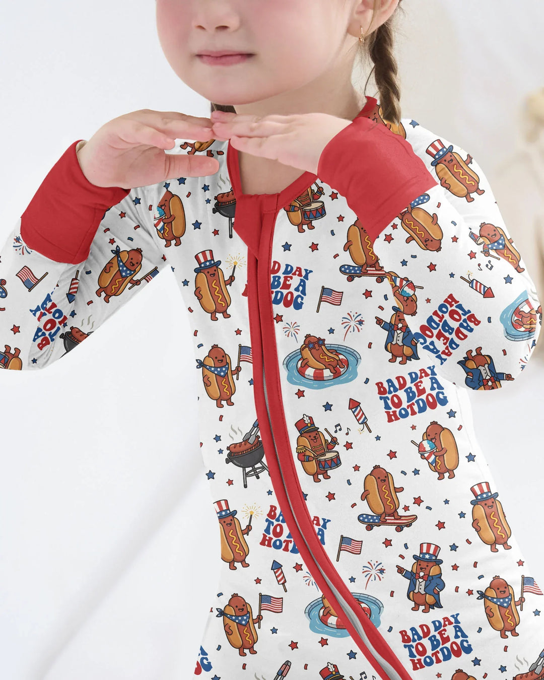 Hot Dog Patriotic Bamboo Convertible Zippy