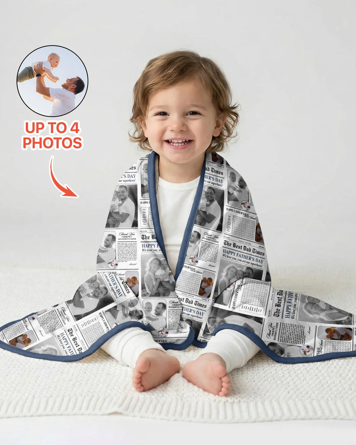 Custom Photo The Best Dad Times Bamboo Blanket