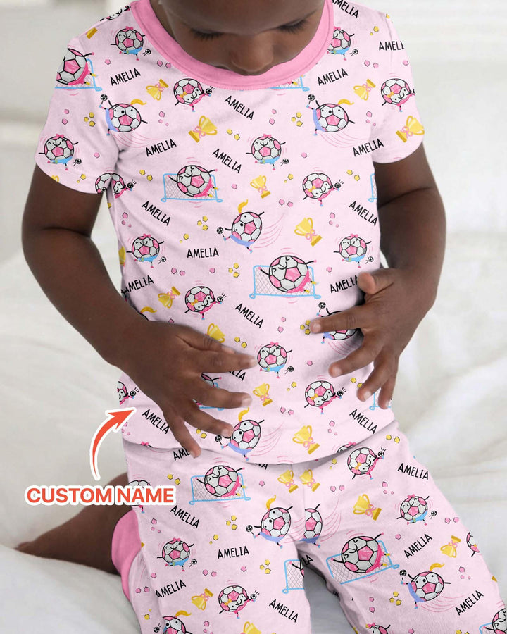Zweiteiliges, kurzärmliges Pyjama-Set mit Marienkäfern