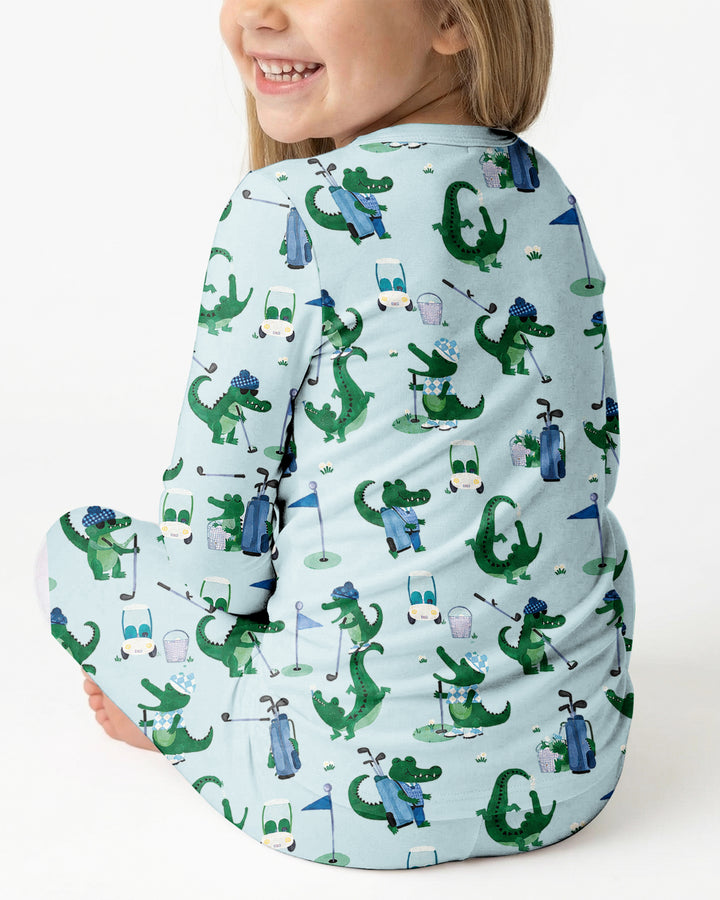 Golfing Gators Bamboo Two Piece Long Sleeve Pajama Set