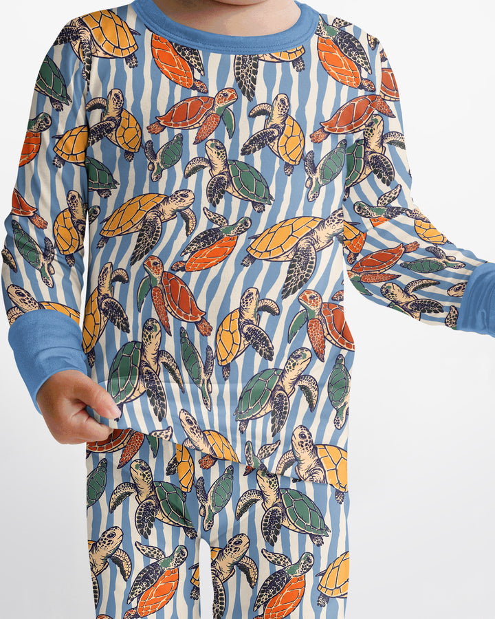 Conjunto de pijama de dos piezas de bambú de manga larga