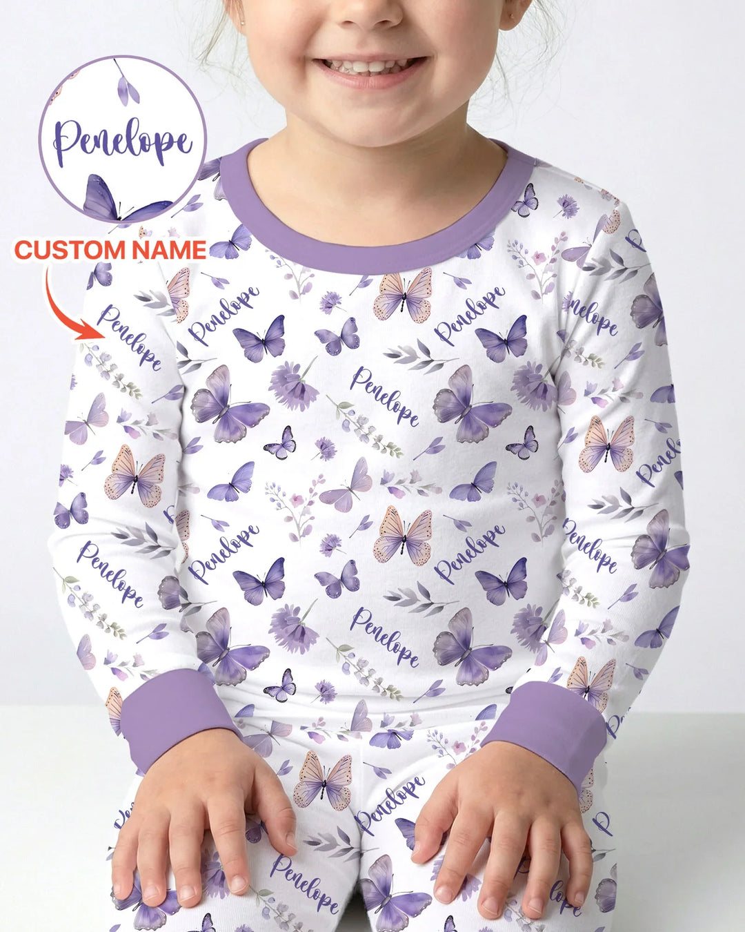 Zweiteiliges Langarm-Pyjama-Set mit Sommerfrüchten
