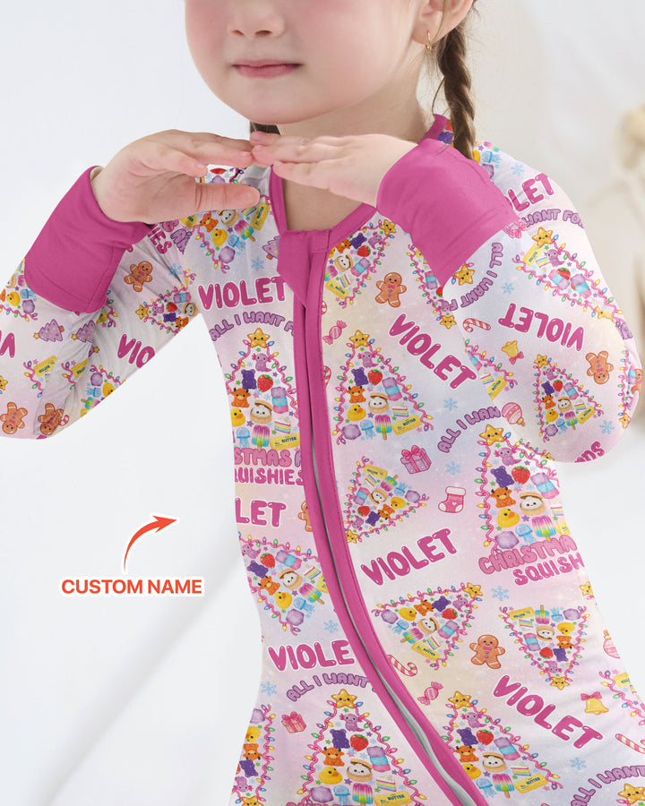 Custom Name All I Want For Christmas Are Squishies Bamboo Convertible Zippy