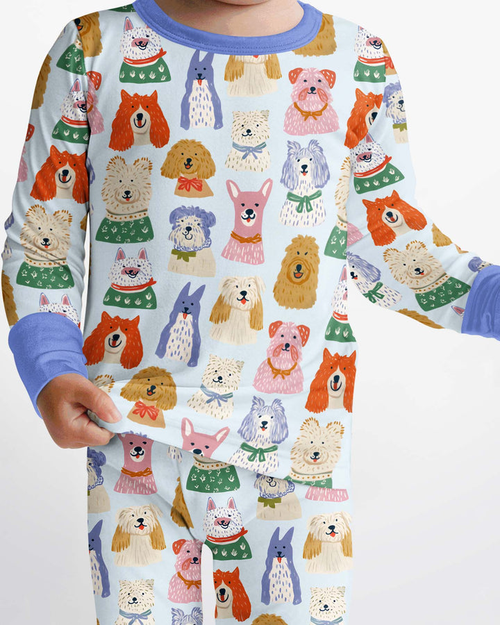 Puppy Portrait Bamboo Two Piece Long Sleeve Pajama Set
