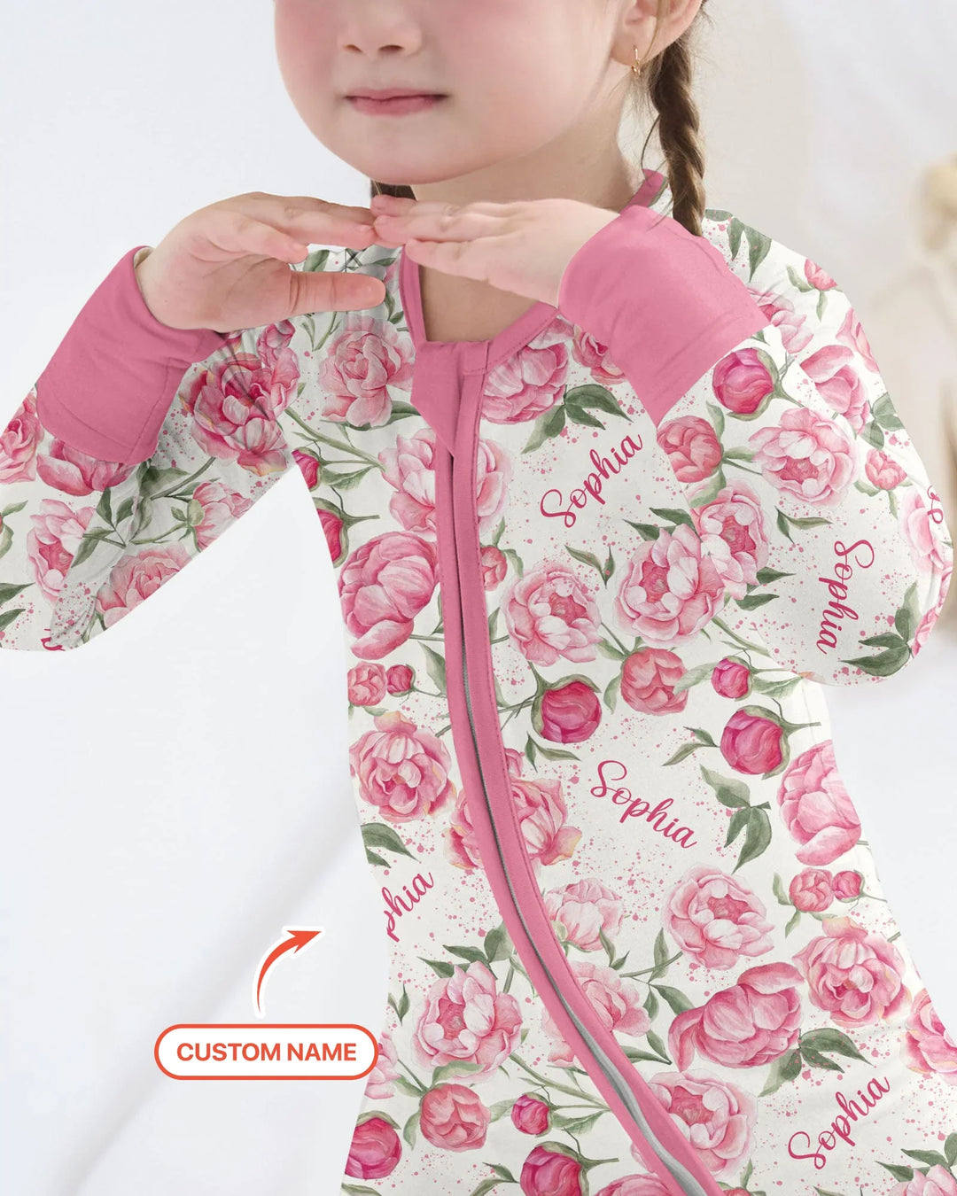 Bambú Convertible Zippy con Flores de Mes de Nacimiento y Nombre Personalizado