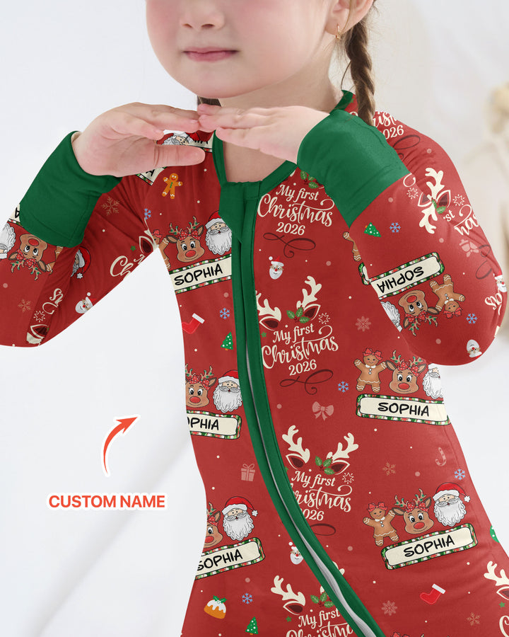 Custom Name Merry Christmas My Deer 2026 Bamboo Convertible Zippy